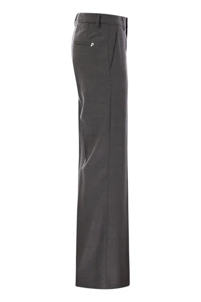 Dondup High Waist Casual Pants In Grey