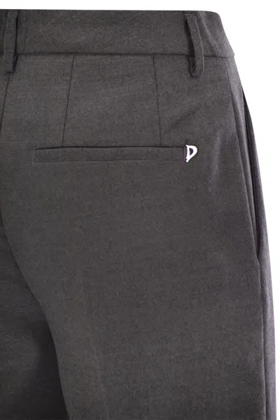 Dondup High Waist Casual Pants In Grey
