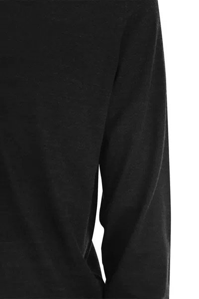 Fedeli Favonio - Virgin Wool Sweater With Full Zipper In Grey