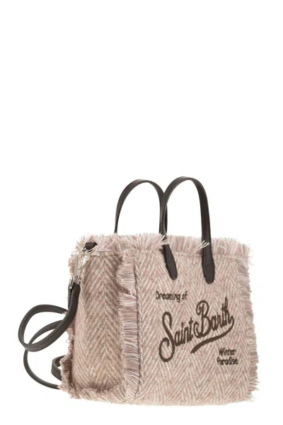 Shop Mc2 Saint Barth Mini Vanity Bag With Bangs And Embroidered Logo In Pink