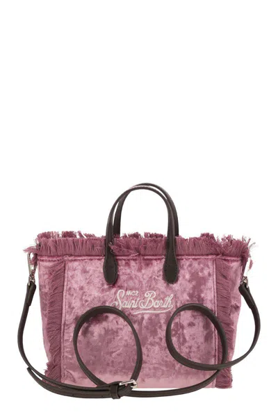 Mc2 Saint Barth Mini Vanity Bag With Bangs And Embroidered Logo In Pink