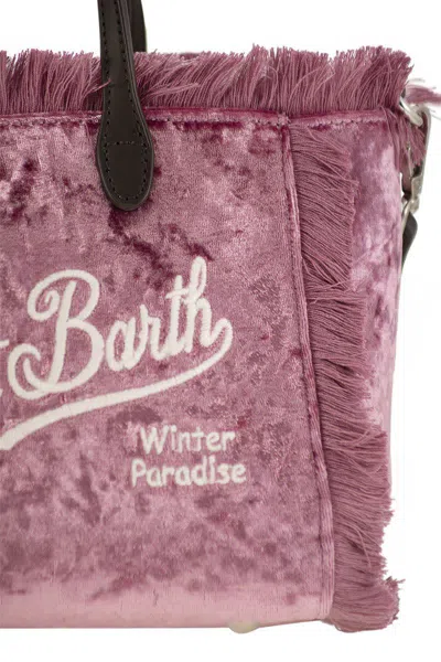 Mc2 Saint Barth Mini Vanity Bag With Bangs And Embroidered Logo In Pink