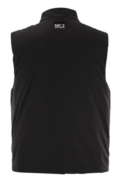 Mc2 Saint Barth Waistcoat With Patch Pockets In Black