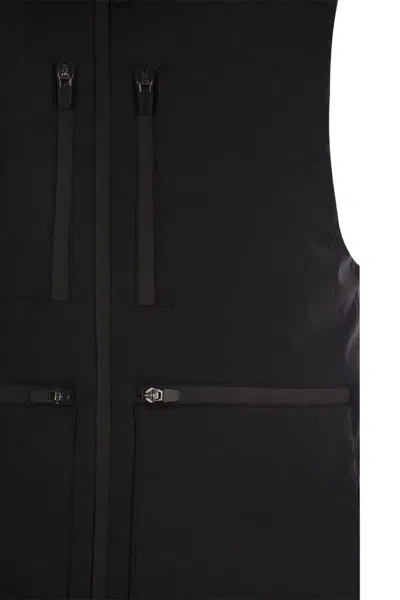Mc2 Saint Barth Waistcoat With Patch Pockets In Black