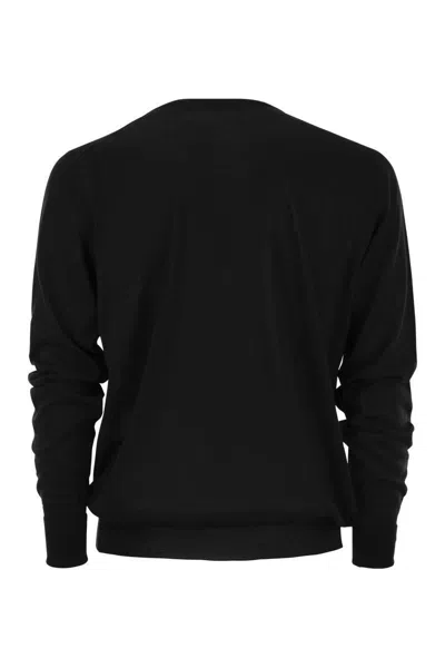 Pt Torino Crew-neck Sweater In Wool In Black