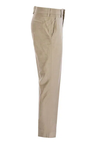 Pt Torino New York - Velvet Trousers In Beige