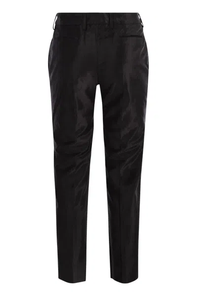 Shop Pt Torino New York - Velvet Trousers In Black