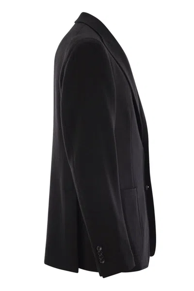 Tagliatore Virgin Wool Blend Jacket In Black