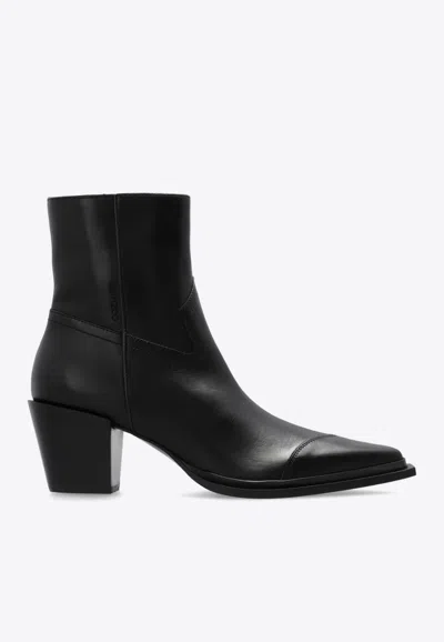 Jimmy Choo Black Leather Boots In Black