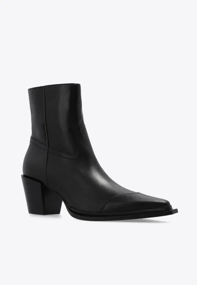 Jimmy Choo Black Leather Boots In Black
