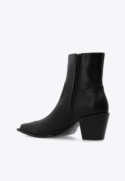 Jimmy Choo Black Leather Boots In Black
