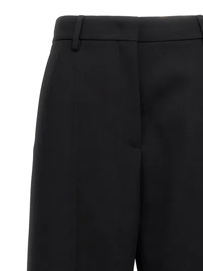Valentino Virgin Wool Wide-leg Tailored Trousers In Black