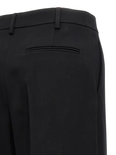 Valentino Virgin Wool Wide-leg Tailored Trousers In Black