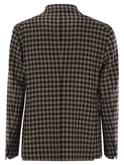 Tagliatore Men's Houndstooth Virgin Wool Blend Jacket In Black/beige