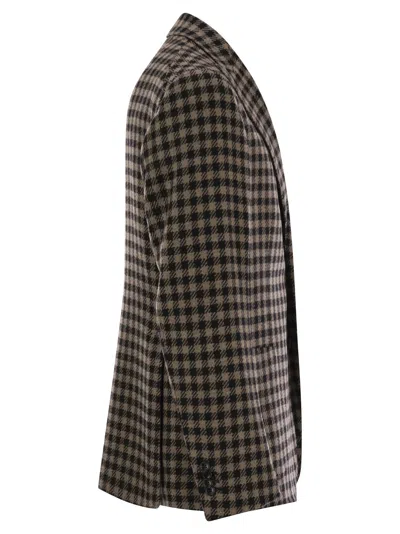 Tagliatore Men's Houndstooth Virgin Wool Blend Jacket In Black/beige