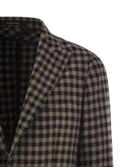 Tagliatore Men's Houndstooth Virgin Wool Blend Jacket In Black/beige