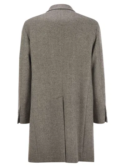 Tagliatore Men's Herringbone Coat In Grey
