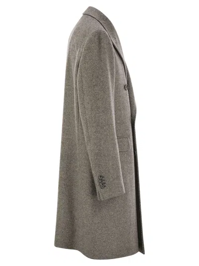 Tagliatore Men's Herringbone Coat In Grey