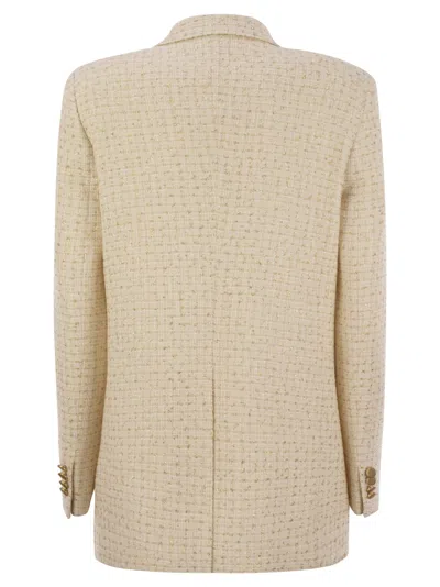 Tagliatore Women's Double-breasted Cotton-blend Blazer In White/gold