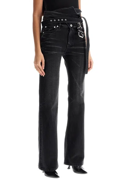 Y/PROJECT Y PROJECT BOOTCUT JEANS WITH CRISS CROSS 