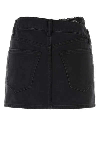 Alexander Wang Trendy Mini Denim Skirt In Black