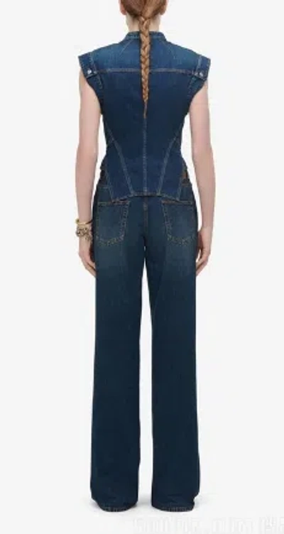 Alexander Mcqueen Women's Indigo Wide-leg Denim Jeans