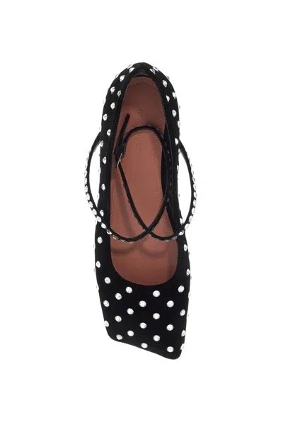 Shop Amina Muaddi Crystal Ane Ballet Fl