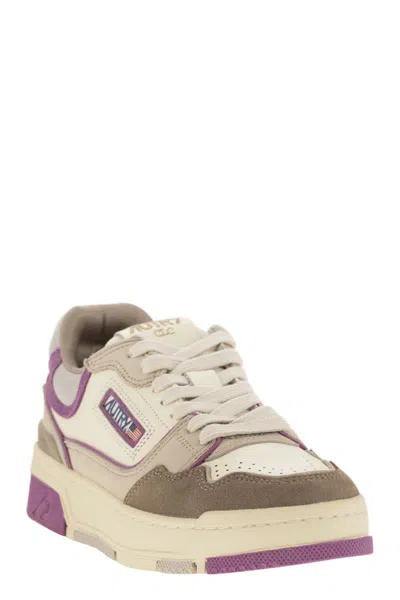 Autry Clc Low Sneakers In Leather Color Suede And Fabric