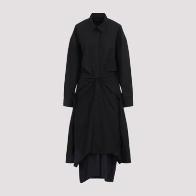 Balenciaga Maxi Layered Shirt Dress In Black