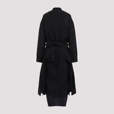 Balenciaga Maxi Layered Shirt Dress In Black