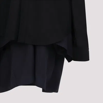 Balenciaga Maxi Layered Shirt Dress In Black