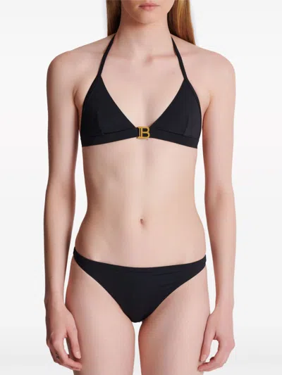Balmain Logo-print Triangle Bikini Set