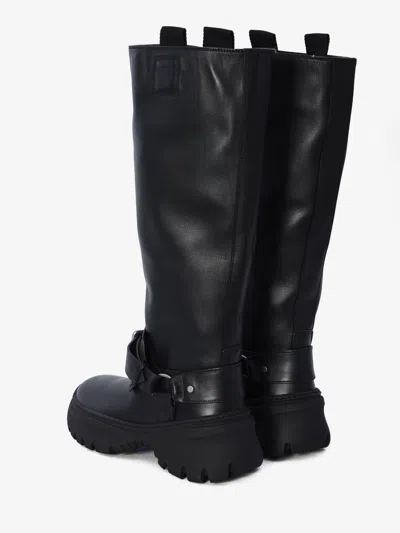 Burberry Leather Buckled Tall Boots