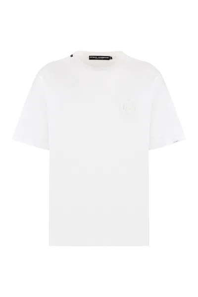 Dolce & Gabbana Cotton Crew-neck T-shirt In White