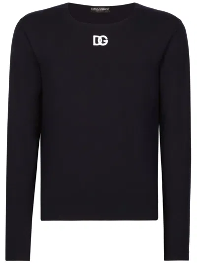 Dolce & Gabbana Logo-embroidered Virgin Wool Jumper