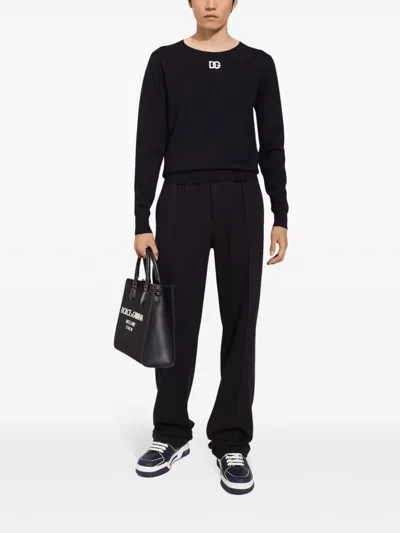 Dolce & Gabbana Logo-embroidered Virgin Wool Jumper