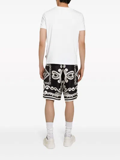 Dolce & Gabbana Dolce&gabbana Silk Bermuda With Navy Print