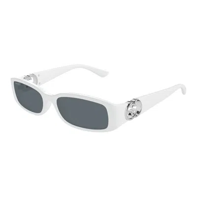 Gucci Womens White Gg1661s Rectangle-frame Acetate Sunglasses
