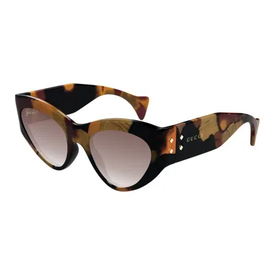 Gucci Gg1704s Linea Rivets 002 Havana Brown Sunglasses