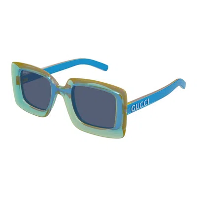 Gucci Oversized Rectangle Plastic Sunglasses