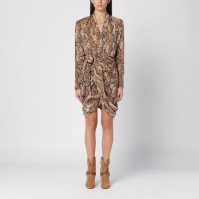 Isabel Marant Cleora Snake Print Mini Dress