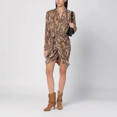 Isabel Marant Cleora Snake Print Mini Dress