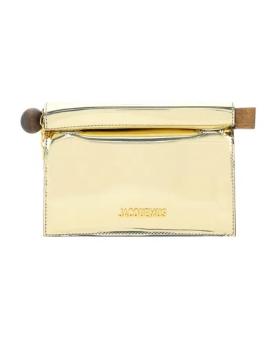 Jacquemus Gold La Casa 'la Pochette Rond Carré' Clutch