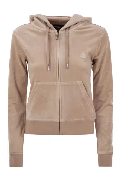 JUICY COUTURE JUICY COUTURE COTTON VELVET HOODIE 