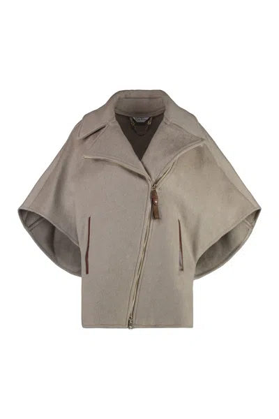 Max Mara Cashmere Cape-coat With Wide Lapel Collar