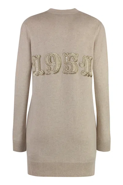 Max Mara Wool And Cashmere Cardigan With Sequin Embroidery