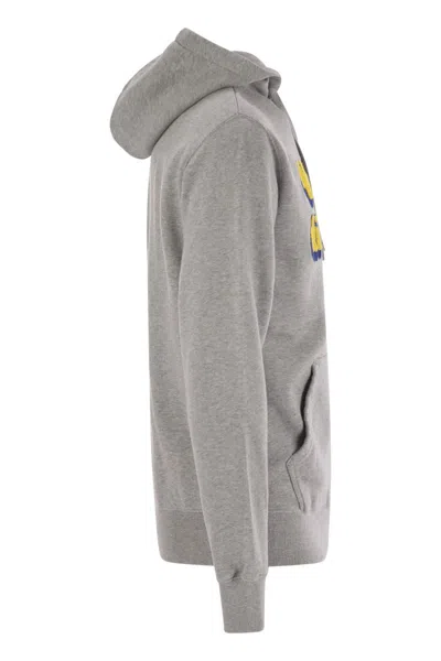 Mc2 Saint Barth Mens Grey Tribeca Sweatshirt With Vacanze Di Natale Logo Embroidery
