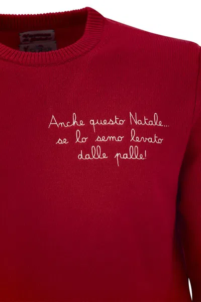 Mc2 Saint Barth Vacanze Di Natale Jumper In Wool And Cashmere Blend