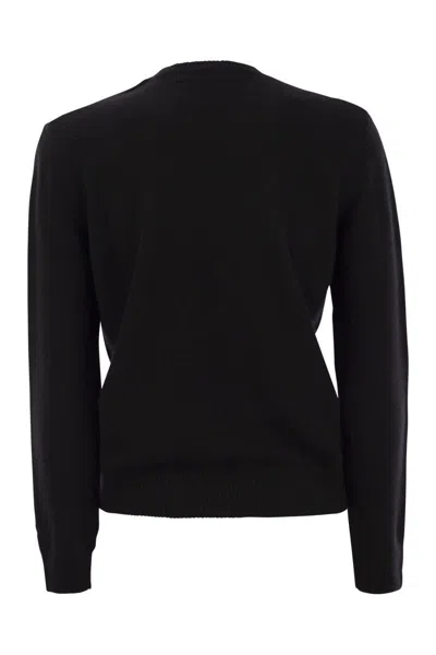 Mc2 Saint Barth Wool And Alpaca Blend Sweater With Embroidery Bollicine Addicted