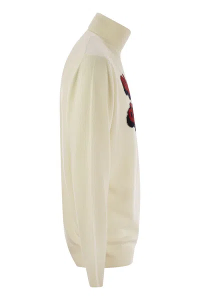 Shop Mc2 Saint Barth Wool And Cashmere Blend Turtleneck Sweater Vacanze Di Natale
